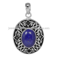 Natural Lapis Gemstone 925 Sterling Silver Pendant